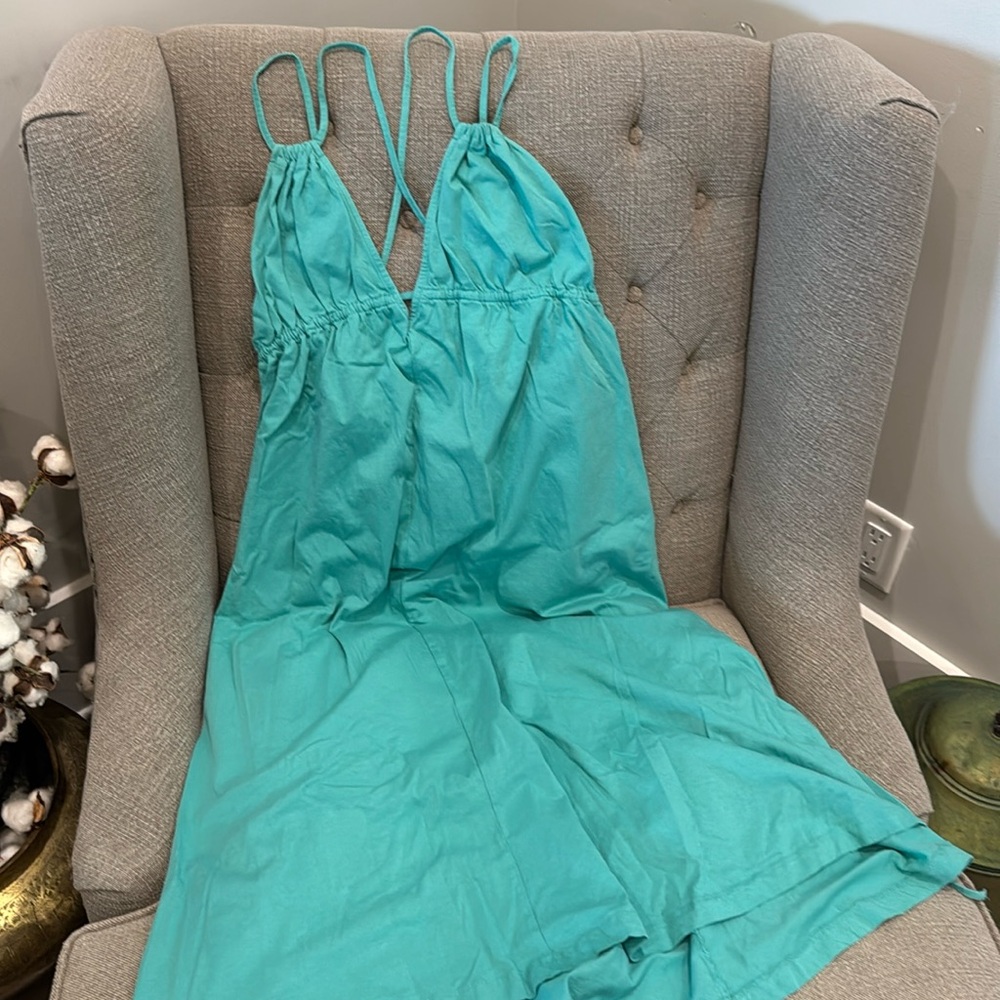 Teal Zara cotton sundress.